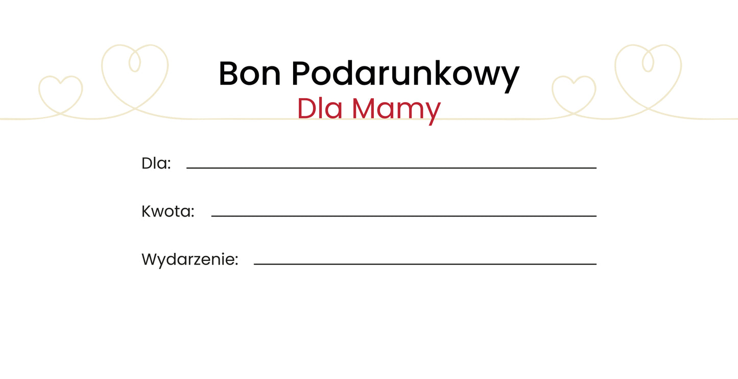 Bon podarunkowy na Dzień Matki