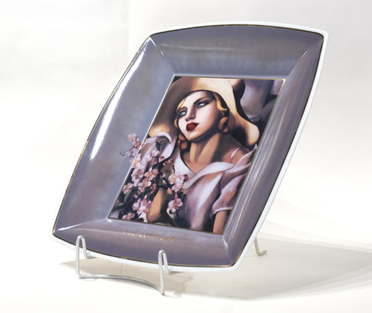 Patera z reprodukcją “Słomkowy Kapelusz” — Tamara Łempicka — Goebel